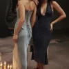 Amadi Cool Blue gulvlengde maxi-skjørt
