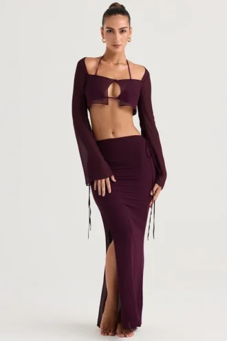 Amalfi Prune Cutout Maxi Skjørt