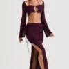 Amalfi Prune Cutout Maxi Skjørt