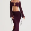Amalfi Prune Cutout Maxi Skjørt