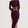 Amalfi Prune Cutout Maxi Skjørt