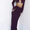 Amalfi Prune Cutout Maxi Skjørt