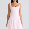 Amelie Ballerina rosa stretch-krepp minikjole
