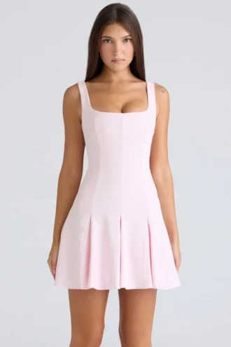 Amelie Ballerina rosa stretch-krepp minikjole