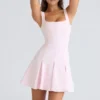 Amelie Ballerina rosa stretch-krepp minikjole