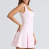 Amelie Ballerina rosa stretch-krepp minikjole