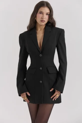 Amia svart blazer-minikjole