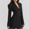 Amia svart blazer-minikjole