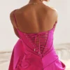 Anabella Fuchsia Lace Up Maxi Kjoler