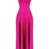 Anabella Fuchsia Lace Up Maxi Kjoler
