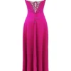 Anabella Fuchsia Lace Up Maxi Kjoler