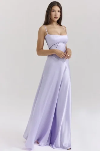 Anabella Orchid Lace Up Maxi Kjoler