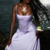 Anabella Orchid Lace Up Maxi Kjoler