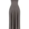 Anabella Smoke Lace Up Maxi Kjoler