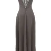 Anabella Smoke Lace Up Maxi Kjoler