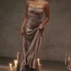 Anabella Smoke Lace Up Maxi Kjoler