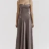 Anabella Smoke Lace Up Maxi Kjoler