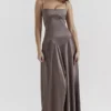 Anabella Smoke Lace Up Maxi Kjoler