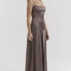 Anabella Smoke Lace Up Maxi Kjoler