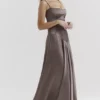 Anabella Smoke Lace Up Maxi Kjoler