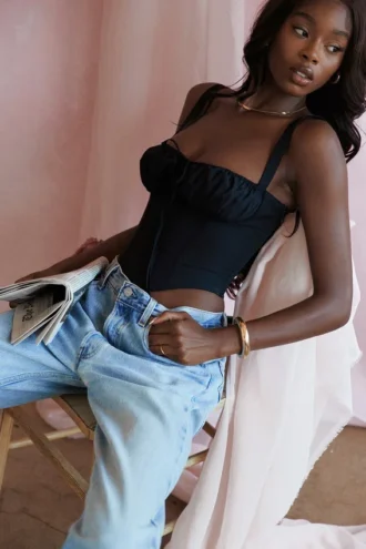 Analia svart bustier-korsetter
