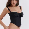 Analia svart bustier-korsetter