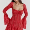 Analissa Scarlet Lace Korsetter Kjoler