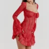 Analissa Scarlet Lace Korsetter Kjoler