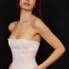 Angelica Crystal Satin Strapless Korsetter
