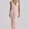 Angeline Blush Satin Korsetter Maxi Kjoler – Begrenset utgave