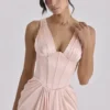 Angeline Blush Satin Korsetter Maxi Kjoler – Begrenset utgave