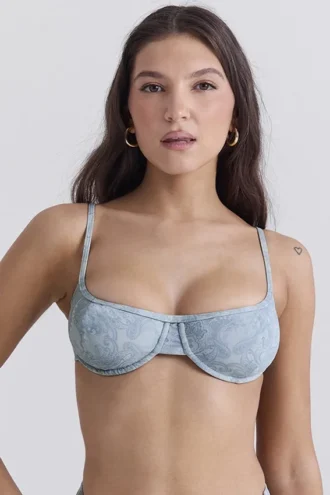 Antibes Blue Paisley bikinitopper med bøyle