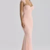Antonella Peach Mesh Silhouette Maxi Kjoler