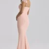 Antonella Peach Mesh Silhouette Maxi Kjoler