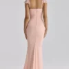 Antonella Peach Mesh Silhouette Maxi Kjoler