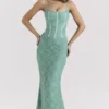 Antonina Jade Lace Korsetter Maxi Kjoler