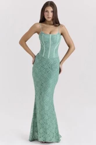 Antonina Jade Lace Korsetter Maxi Kjoler