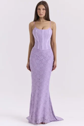 Antonina Orchid Lace Korsetter Maxi Kjoler