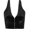 Ariadne svart latex halterneck-top