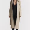 Ariel beige vegansk skinn-kåpe