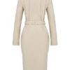 Ariel beige vegansk skinn-kåpe