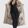 Ariel beige vegansk skinn-kåpe