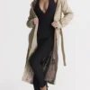 Ariel beige vegansk skinn-kåpe
