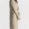 Ariel beige vegansk skinn-kåpe