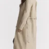 Ariel beige vegansk skinn-kåpe