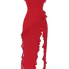Ariela Cherry Ruffle Maxi-kjoler