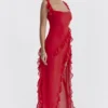 Ariela Cherry Ruffle Maxi-kjoler