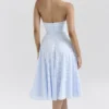 Arietta Bluebell blomsterjacquard halterneck midikjole