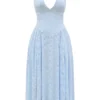 Arietta Bluebell blomsterjacquard halterneck midikjole