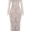 Artemis Vintage kremfarget maxi-kjol